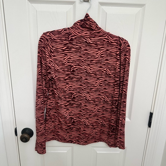 LOFT Red and Black Zebra Print Turtleneck - Picture 2 of 2